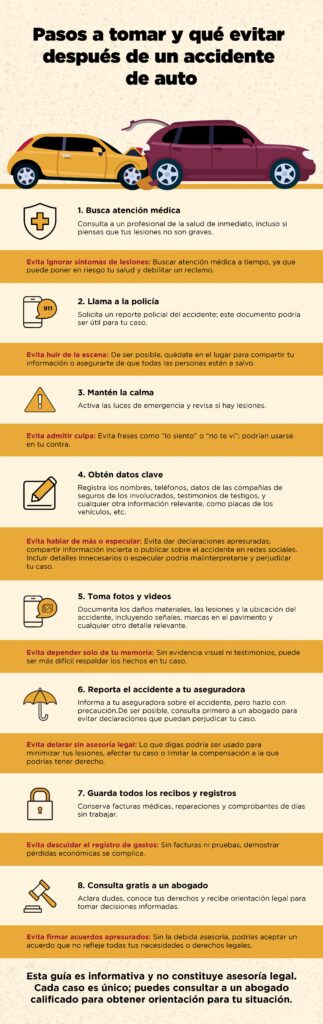no tienes la culpa en un accidente automovilístico infographic