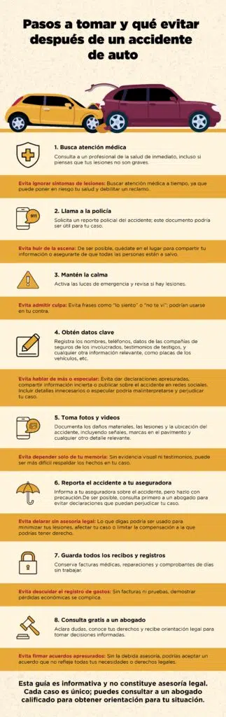 no tienes la culpa en un accidente automovilístico infographic