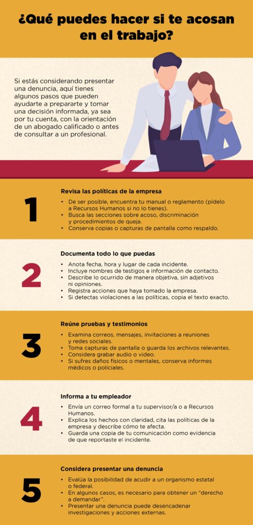 ¿Qué puedes hacer si te acosan en el trabajo?